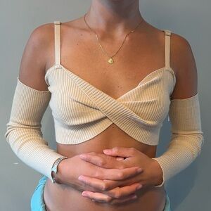 Blue Blush Ribbed Tan Top